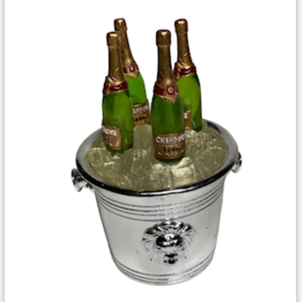 Vintage Silea Stainless Steel Knives With Champagne Bottle Handles Stored In Ice